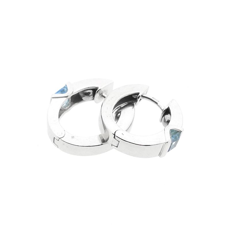 Image 7 of White Gold Earrings with Topaz; Ø 13.8 mm
