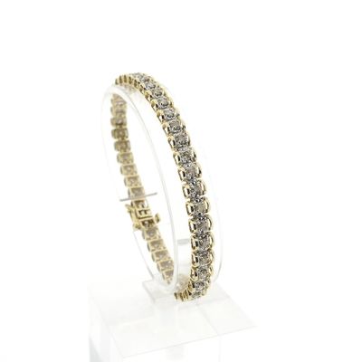 Image 1 of 10 crt. Tennis bracelet with diamond; 2.10 ct. | 18.5 cm
