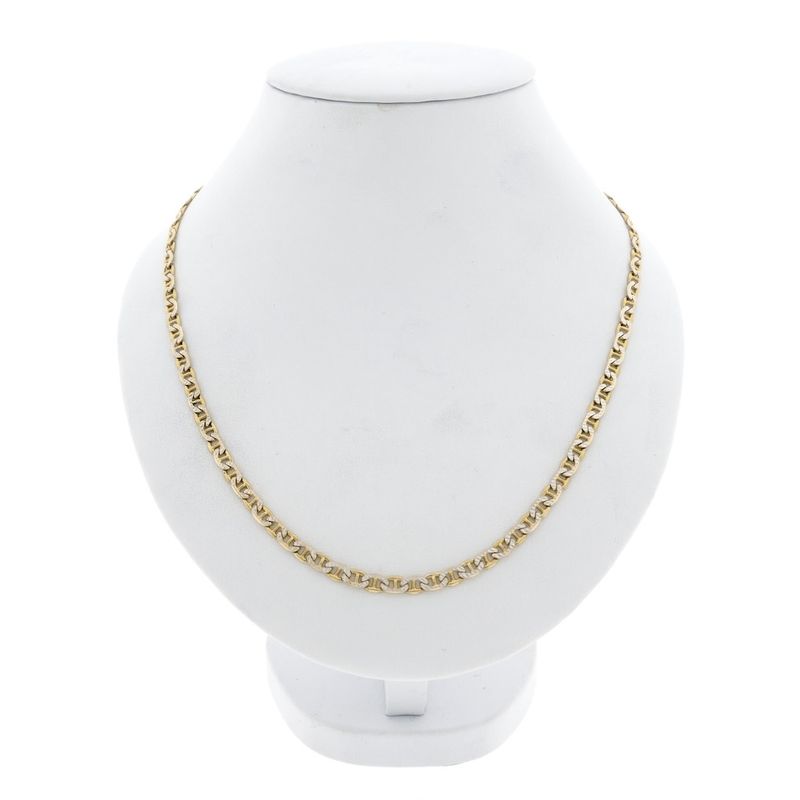 Image 1 of Two-tone gold navy link necklace; Men's | 51.5cm