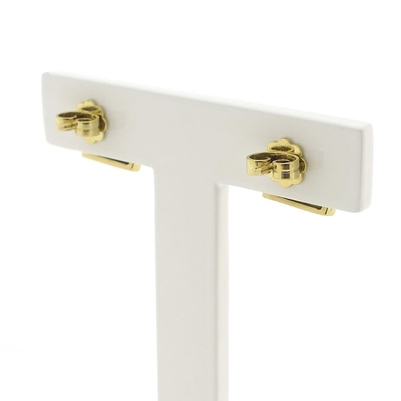 Image 2 of Gold stud earrings with diamond; 0.07 ct.