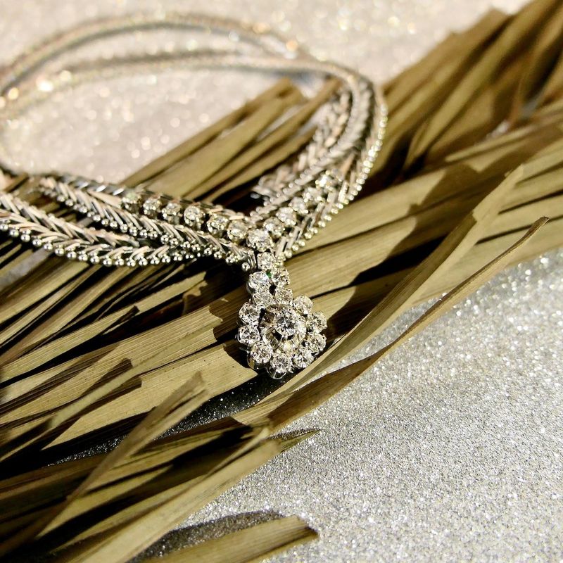 Image 2 of White gold necklace with diamonds 1.06 ct. | 43 mm