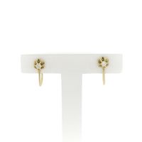 Vintage gold clip-on earrings with diamond; 0.10 ct.