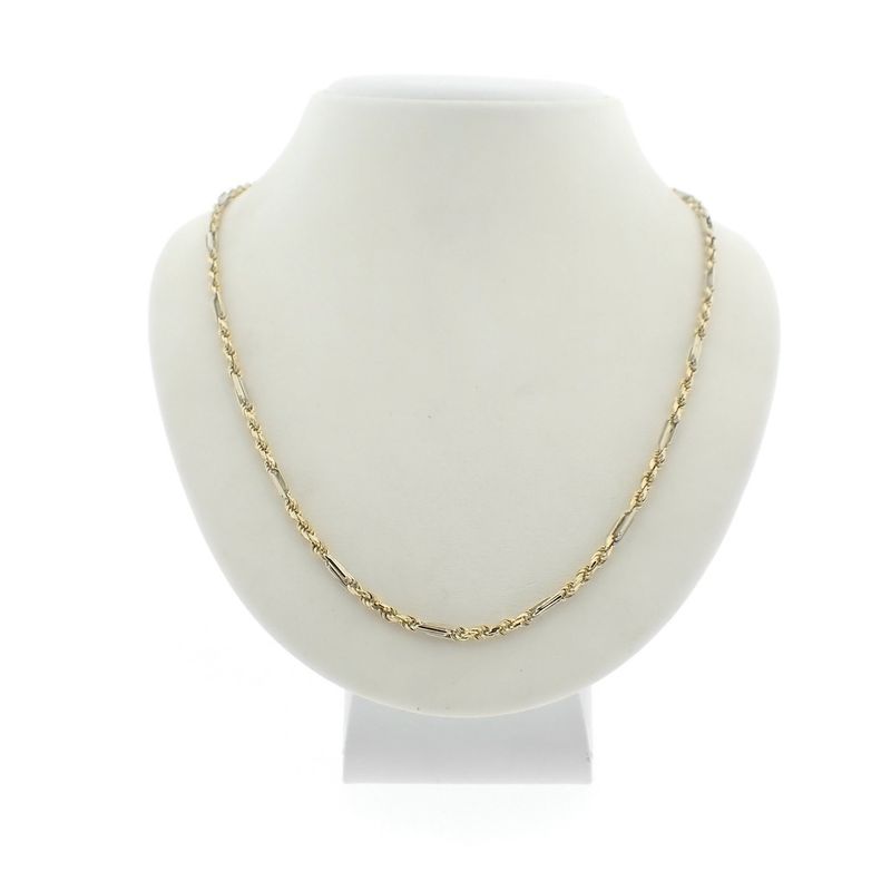 Image 1 of Two-tone gold Figarope link chain; Cento Group