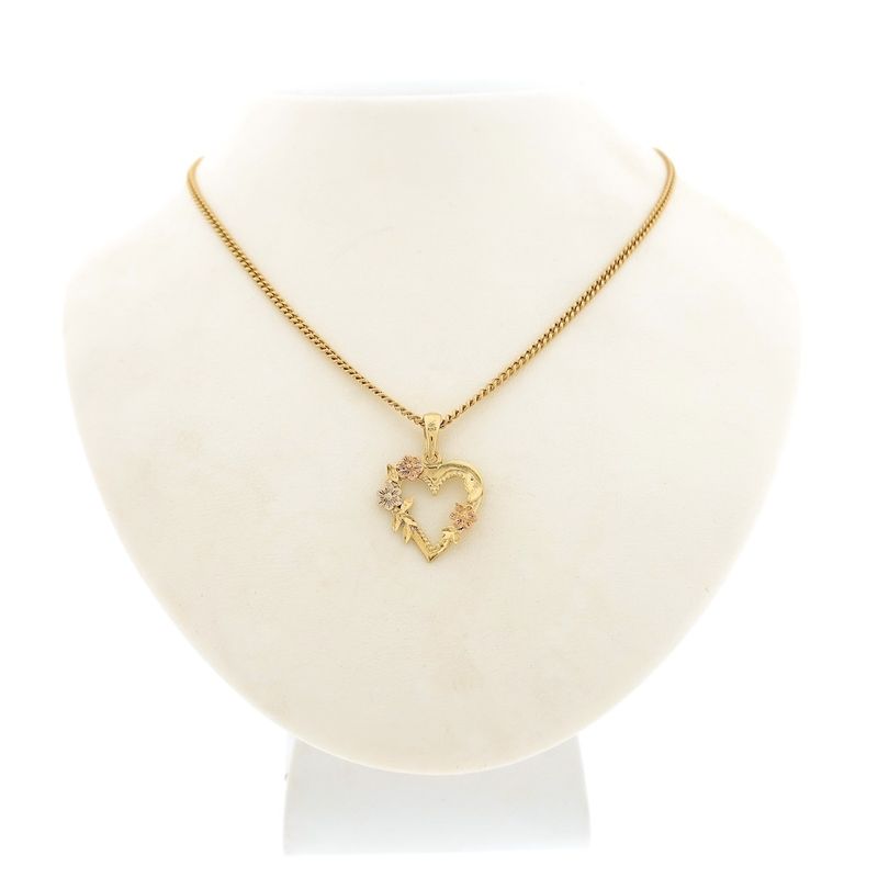 Image 4 of Two-tone gold pendant of a heart