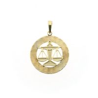 Gold zodiac sign pendant; Libra