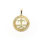 Image 1 of Gold zodiac sign pendant; Libra