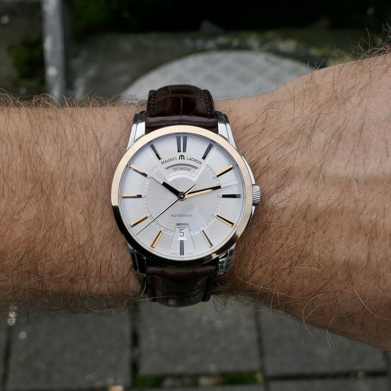 Image 12 of Maurice Lacroix Pontos 'Day-Date' PT6158; Automatic 18k gold/steel men's watch