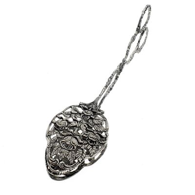 Silver cookie tongs; Old Dutch; Vintage Image 2 of Silver cookie tongs; Old Dutch; Vintage