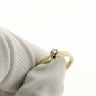 Image 6 of Gold solitaire ring with diamond; 0.025 ct.