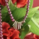 Image 7 of Glass bead necklace with gold pendant