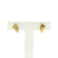 Gold stud earrings with diamond; 0.02 ct.