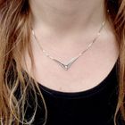 Image 10 of Gold necklace with a fixed pendant and diamond; 0.04 ct | 45.5 cm