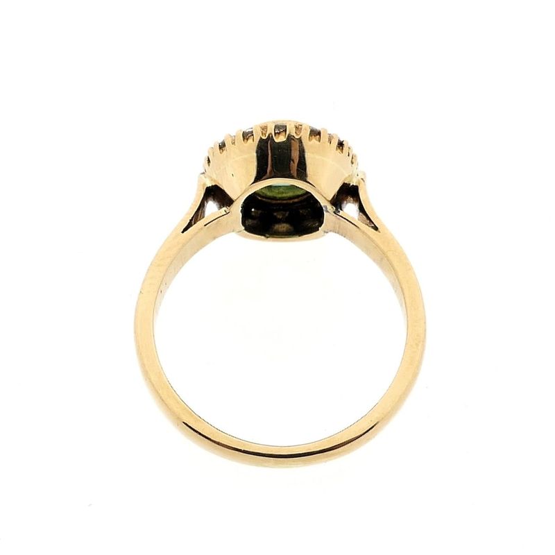 Image 7 of Gold ring with emerald and diamonds; 0.32 ct.