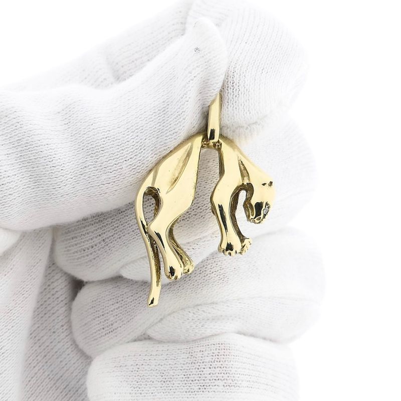Image 13 of Gold Panther Pendant; Diamond 0.02 ct; 14K