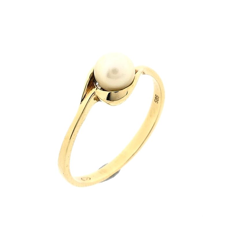 Afbeelding 1 van Gouden ring met parel