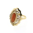 Image 3 of Gold ring with red coral | Vintage