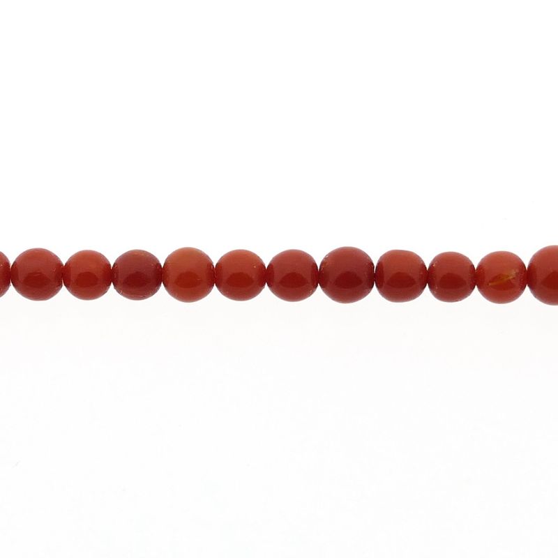 Image 6 of Antique blood coral bead necklace with gold decorative clasp