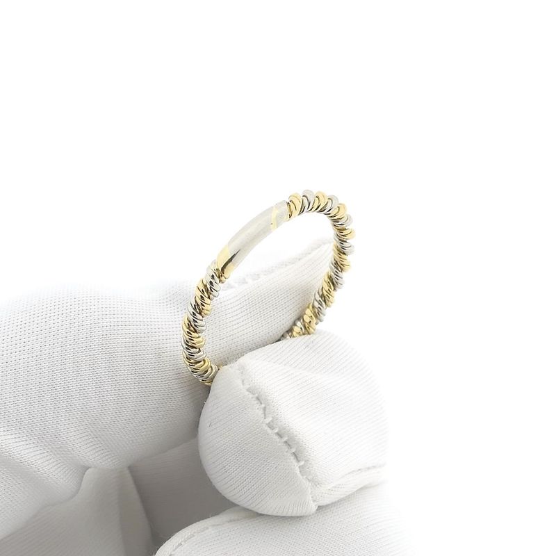 Image 7 of Two-tone gold twisted sliding ring
