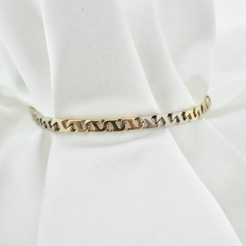 Image 2 of Two-tone gold fantasy link bracelet | 21.5 cm