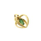 Image 4 of Gold pendant with emerald and diamond | 0.05 ct.
