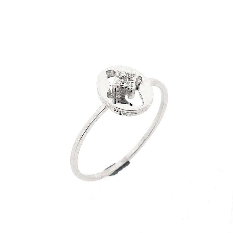 Image 1 of White Gold Ring with Diamond; 0.005 ct.