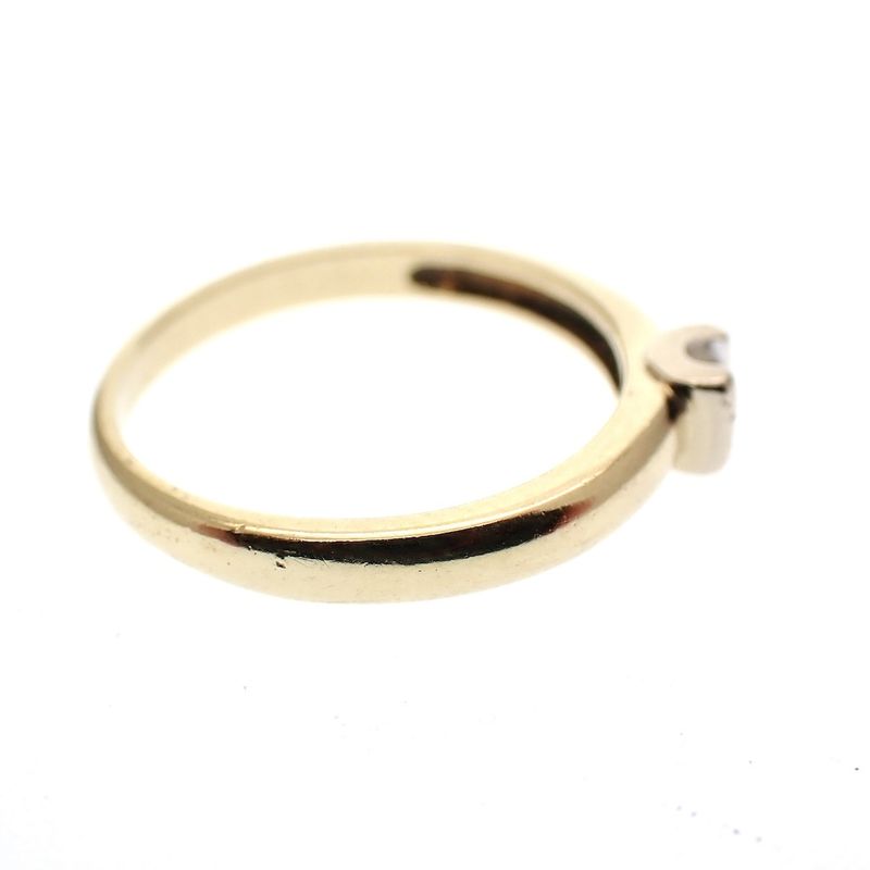 Image 5 of Gold solitaire ring with diamond; 0.05 ct.