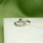 Image 2 of White gold earrings with diamond; 0.08 ct. | Ø 12.9 mm