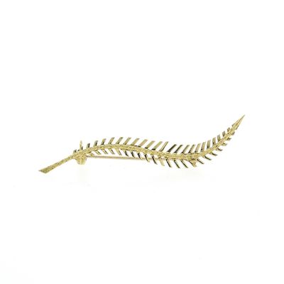 Image 1 of Vintage gold brooch of a feather
