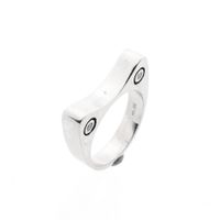 White Gold Cat Ears Ring with Diamonds; 0.08 ct.