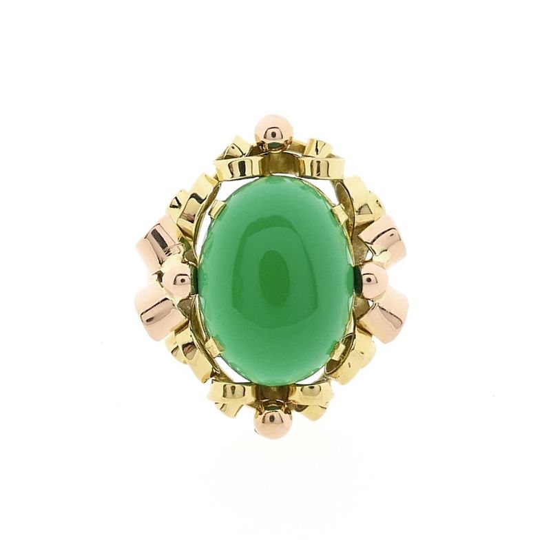Image 5 of Bicolor ring with jade | Vintage