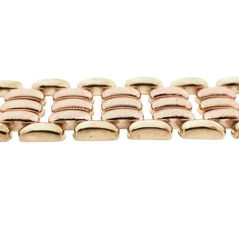Image 4 of Vintage two-tone gold wide link bracelet