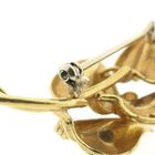 Image 7 of Gold brooch of leaves with sapphire