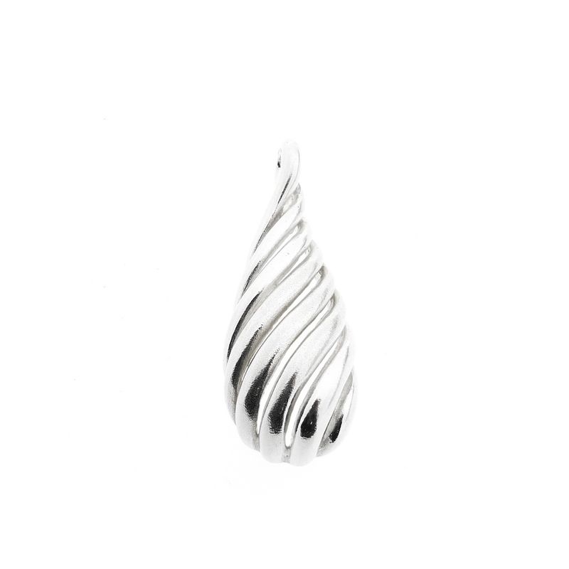 Image 1 of Silver pendant with a convex design