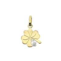 Gold pendant of a four-leaf clover with diamond | 0.01 ct.