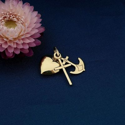 Image 2 of Gold Faith, Hope, Love Pendant