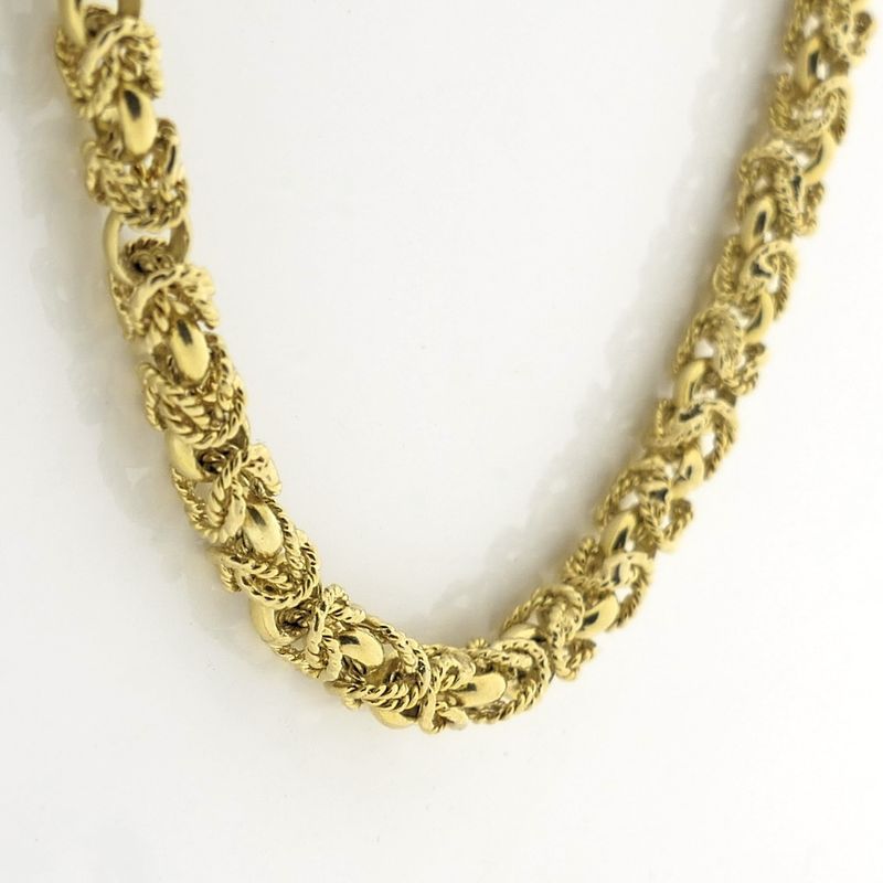 Image 3 of Gold square king link necklace
