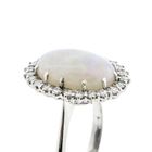 Image 5 of 18-karat white gold ring with opal and entourage of diamonds | 0.60 ct.