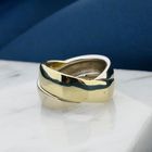 Afbeelding 2 van Bicolor gouden crossover ring