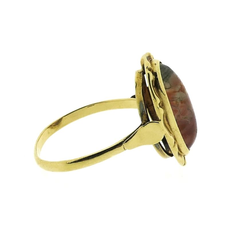 Image 5 of Gold ring with moss agate | Vintage