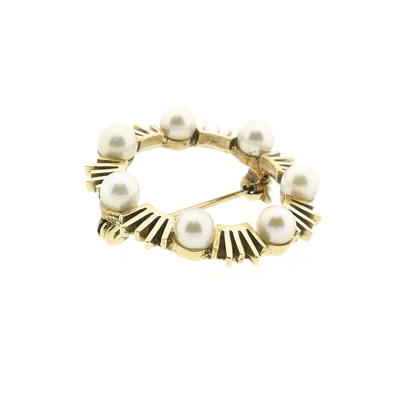 Image 8 of Gold brooch with pearl