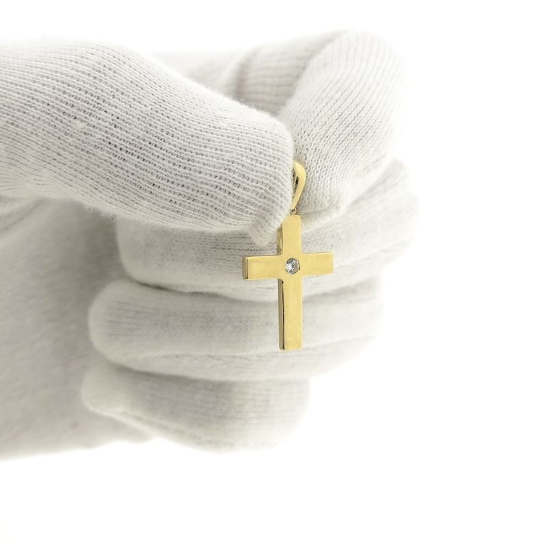 Image 11 of Gold cross with zirconia