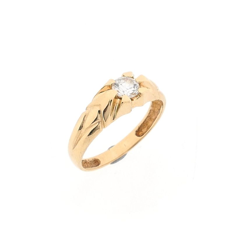 Image 1 of Gold solitaire ring with zirconia