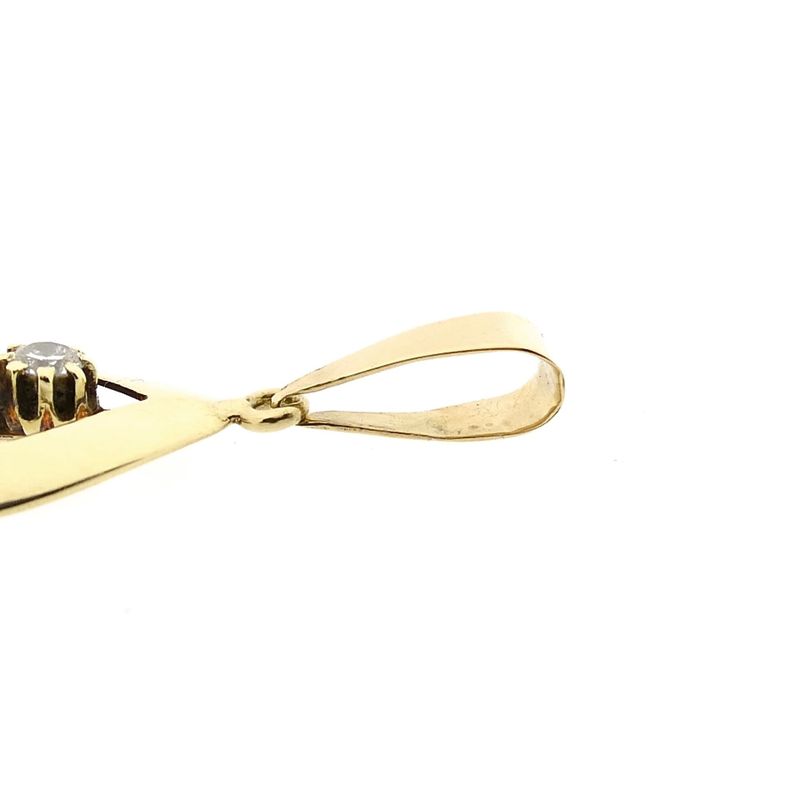 Afbeelding 9 van Gouden hanger met diamanten; 0,30 ct.