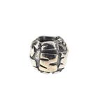 Image 3 of Pandora charm; Silver with gold; Letter M