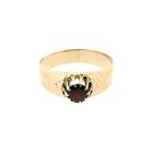 Image 3 of Vintage rose gold solitaire ring with garnet