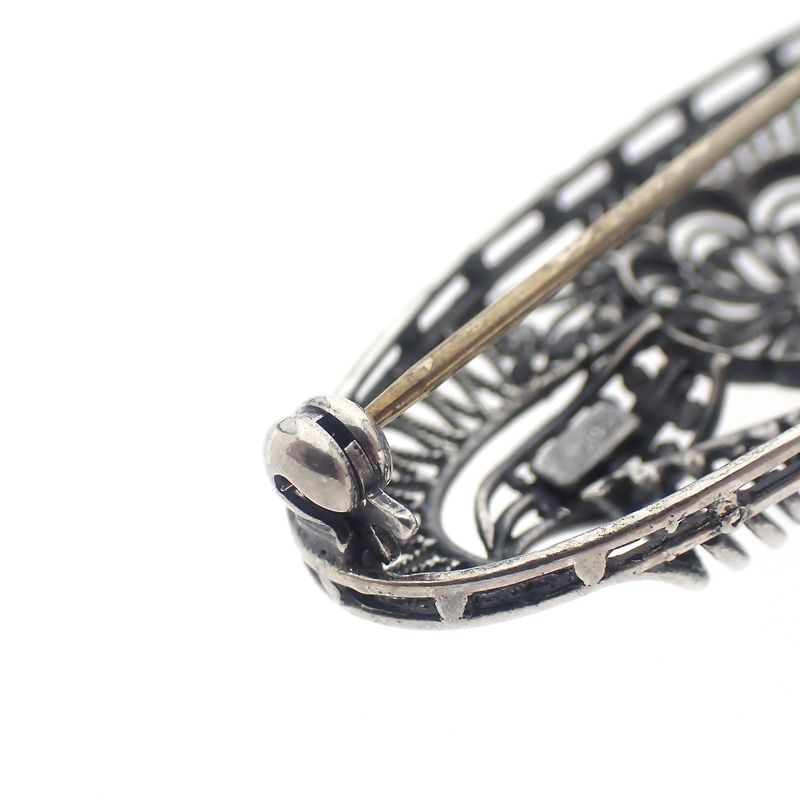 Image 7 of Silver brooch in floral design