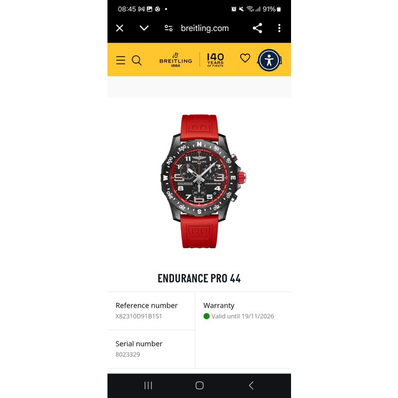 Image 13 of Breitling Endurance Pro 'Red' X82310; Chronograph men's watch