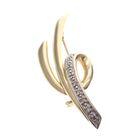 Image 3 of Gold brooch with diamond; 0.045 ct.