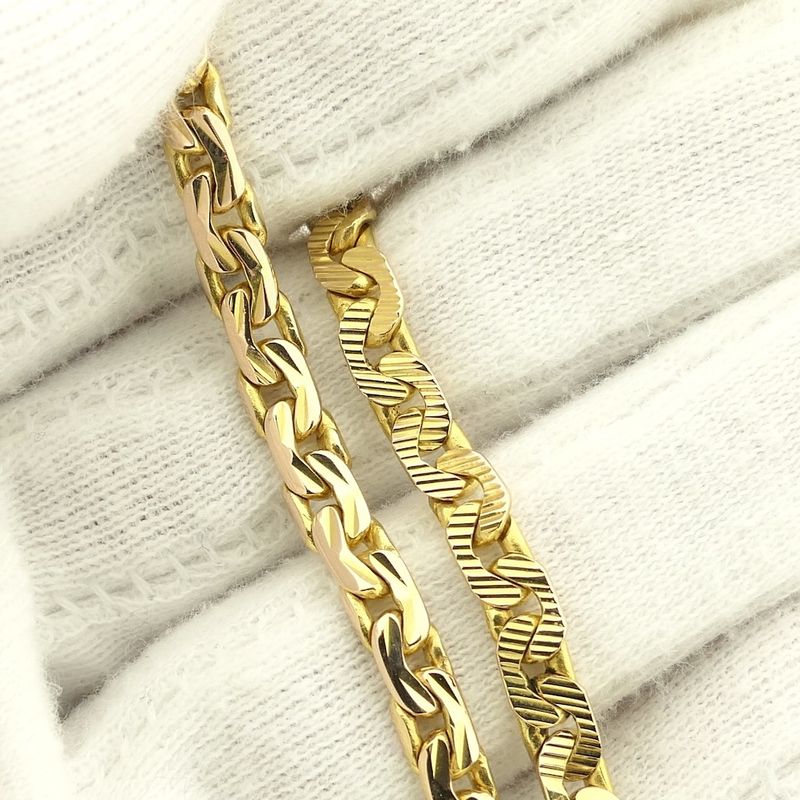 Image 6 of Two-tone gold fantasy/gourmet link bracelet