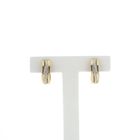 Image 1 of Two-tone gold hoop earrings with diamonds | 0.03 ct.